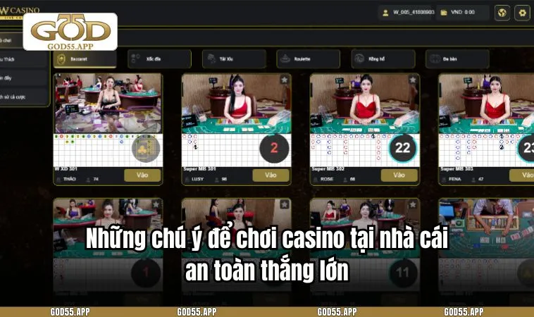Những chú ý để chơi casino tại nhà cái an toàn thắng lớn