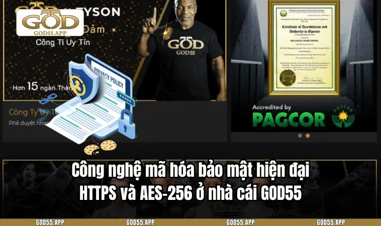 Công nghệ mã hóa bảo mật hiện đại HTTPS và AES-256 ở nhà cái GOD55