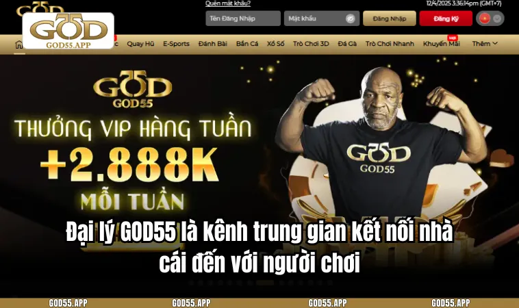 Đại lý GOD55 là kênh trung gian kết nối nhà cái đến với người chơi