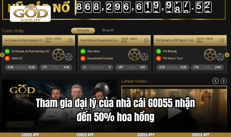 Tham gia đại lý của nhà cái GOD55 nhận đến 50% hoa hồng