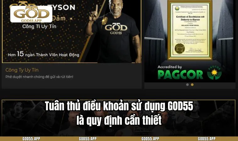 Tuân thủ điều khoản sử dụng GOD55 là quy định cần thiết