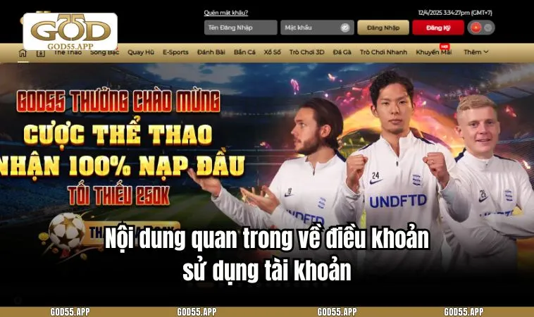 Nội dung quan trong về điều khoản sử dụng tài khoản