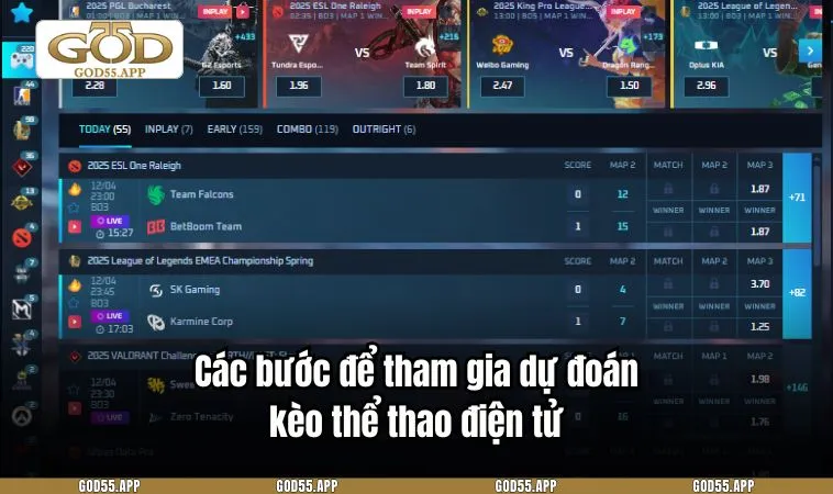 Các bước để tham gia dự đoán kèo thể thao điện tử