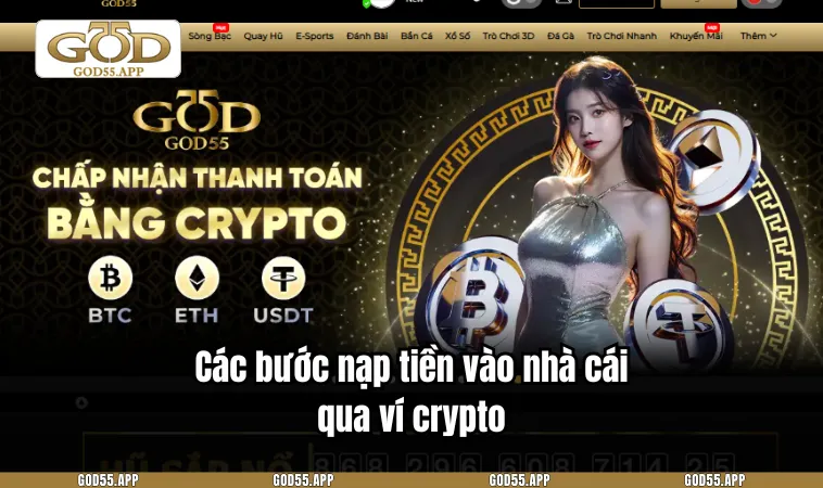 Các bước nạp tiền vào nhà cái qua ví crypto