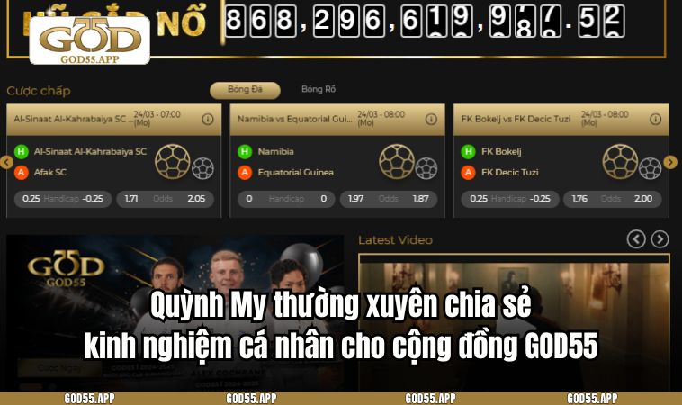 Quỳnh My thường xuyên chia sẻ kinh nghiệm cá nhân cho cộng đồng GOD55